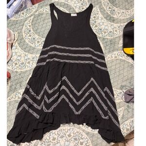 NOT AVAIL 
Intimately Free People Polka Dot Lace Trim Slip Dress Ruffle Hem